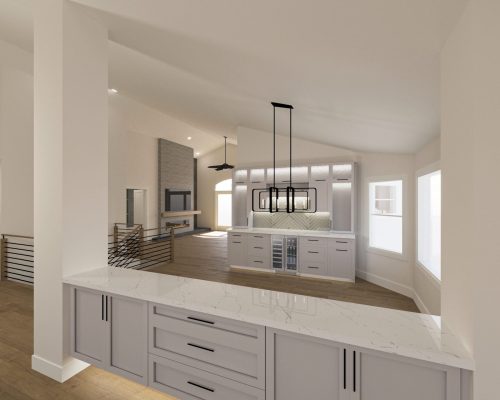 2Green Residence_Dining Herringbone Tile_12.13.21