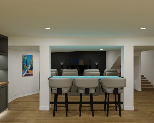4. Green Basement_Living to Theater